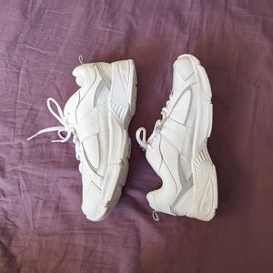 Dr. Scholl's White and Gray Sneakers